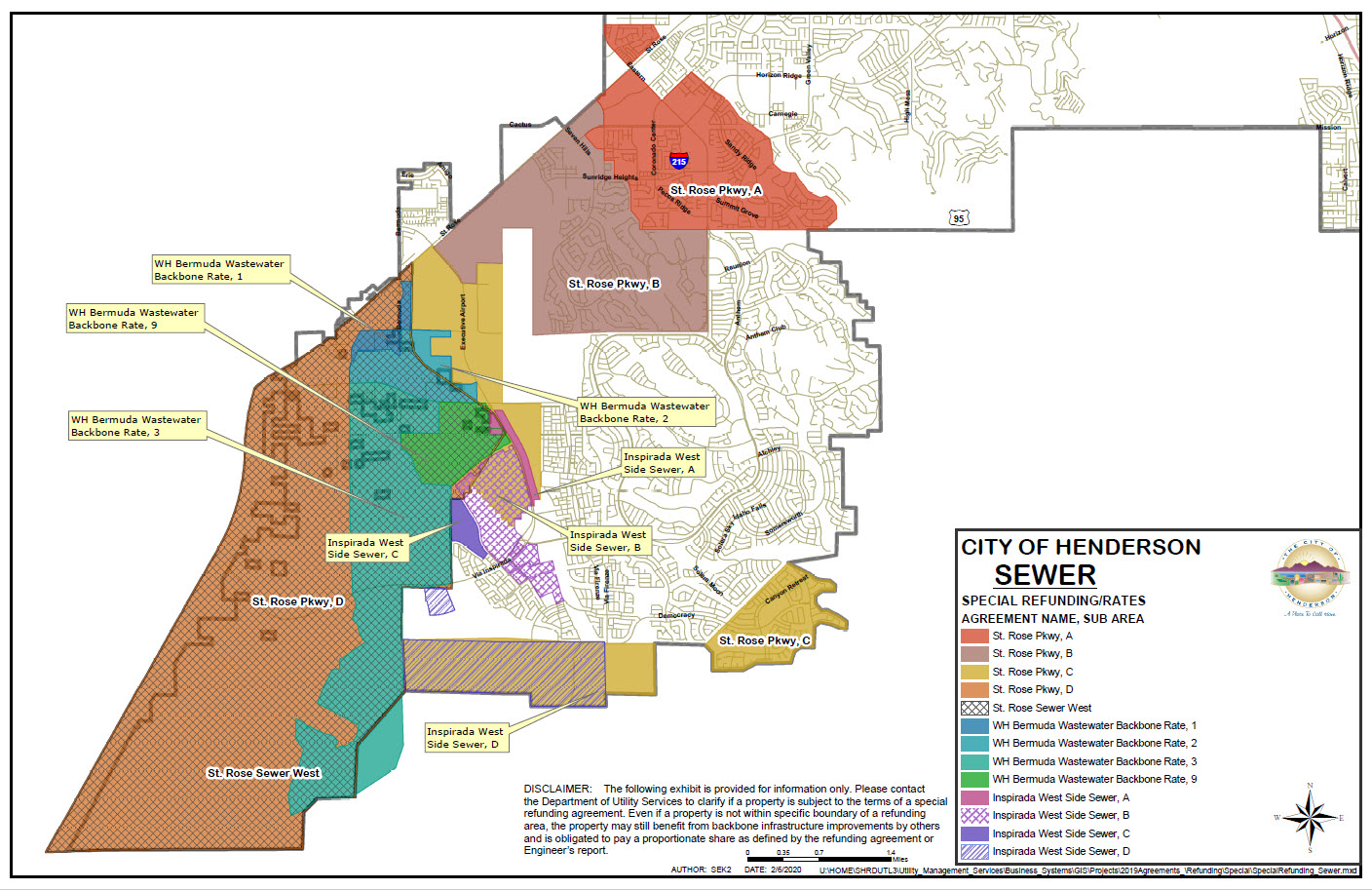 Map of the Sewer Special Refunding Agreement Areas