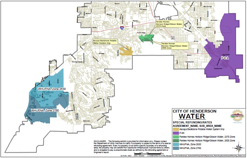 Map of the Water Special Refunding Agreement Areas
