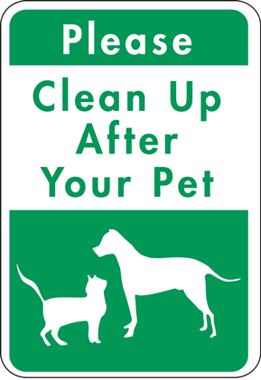 Clean Up After Your Pet sign