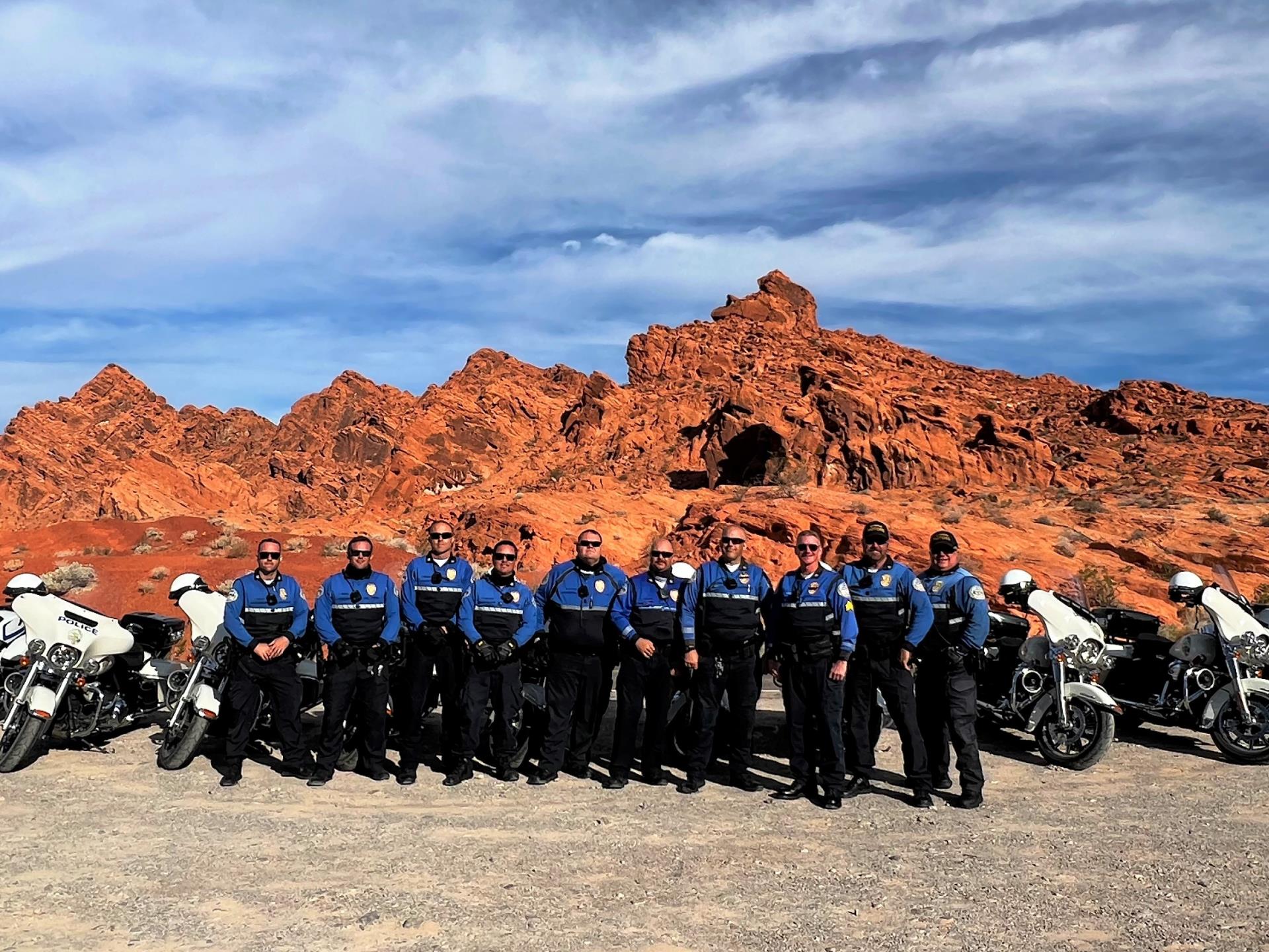 Valley of Fire Officers and Bikes